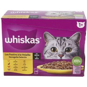 1x Whiskas junior Multipack Gevogelte Selectie in Saus 12 x 85 gr