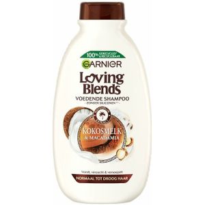 3x Garnier Loving Blends Kokosmelk en Macadamia Shampoo 300 ml