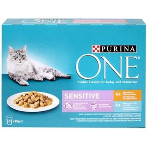 4x Purina 7+ Fijne Malse Reepjes in Saus Kip - tonijn wortelen 8 x 85 gr
