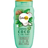 3x Lovea Kokos en Groene Thee Shampoo 250 ml