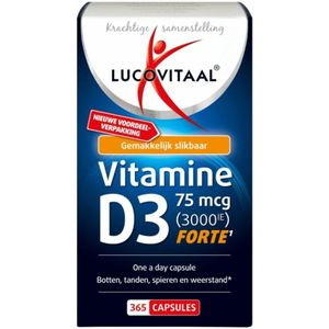 3x Lucovitaal Vitamine D3 D3 75mcg (3000IE) Forte 365 capsules