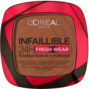 2x L'Oréal Infaillible 24H Fresh Wear Foundation Poeder 375 Deep Amber