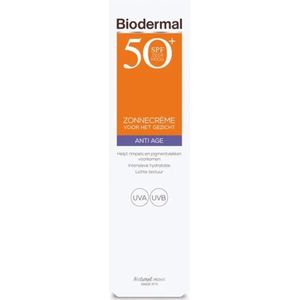 3x Biodermal Zonnecreme Gezicht Anti Age SPF 50+ 40 ml