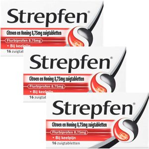 Strepfen Citroen & Honing - 3 x 16 zuigtabletten