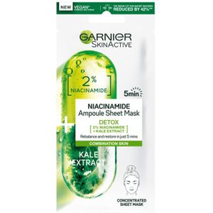 6x Garnier SkinActive Tissue Gezichtsmasker Boerenkool & Niacinamide