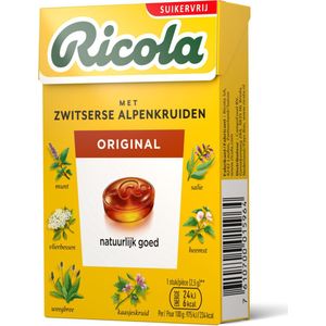 6x Ricola Keelpastilles Original Suikervrij Doosje 50 gr