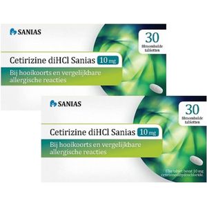 Sanias Allergietabletten Cetirizine diHCI 10 mg - 2 x 30 tabletten