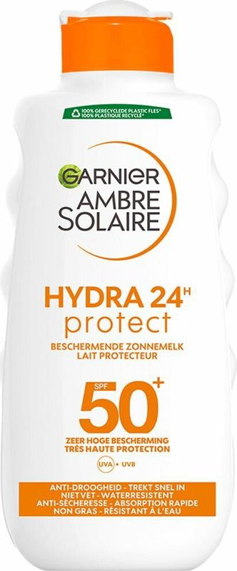 Garnier Ambre Solaire Hydra 24 Zonnebrandmelk SPF 50+ - 2 x 200 ml - Voordeelverpakking