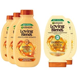 Garnier Loving Blends Honing Goud - Shampoo 3x 300 ml & Conditioner 2x 250 ml – Pakket