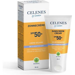 3x Celenes Herbal Zonnebrandcreme SPF 50+ Gevoelige en Droge Huid 50 ml