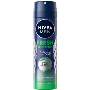 NIVEA Men Deodorant Spray Fresh Sensation - 3 x 150 ml - Voordeelverpakking