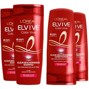 L'Oréal Elvive Color Vive - Shampoo 2x 250 ml & Conditioner 2x 200 ml - Pakket