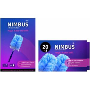 NIMBUS Magic Duster Starterkit Handvat + 44 Navullingen Pakket - Geschikt voor Swiffer