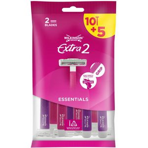 3x Wilkinson Vrouwen Wegwerpscheermesjes Extra 2 Beauty 15 stuks