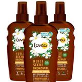 3x Lovea Sun Dry Oil Spray Bronzing Zelfbruiner 150 ml