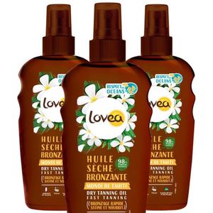 3x Lovea Sun Dry Oil Spray Bronzing Zelfbruiner 150 ml