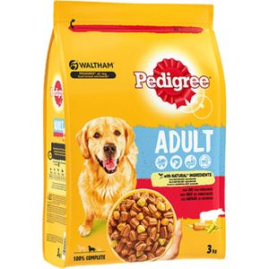 2x Pedigree - Adult - Droogvoer Hondenbrokken - Rund - 3kg (6kilo)