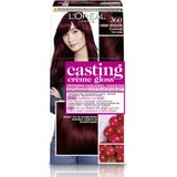 2x L'Oréal Casting Crème Gloss Semi-Permanente Haarkleuring 360 Cherry Chocolate - Kersen Zwart