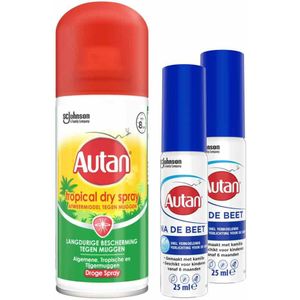 Autan Insectenspray Tropical Dry en 2x Na De Beet Gel Pakket