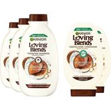 Garnier Loving Blends Kokosmelk en Macadamia - Shampoo - 3x 300 ml & Conditioner 2x 250 ml - Pakket