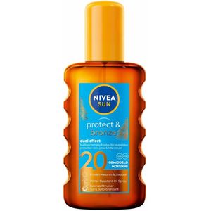 3x Nivea Sun Protect & Bronze Olie Spray SPF 20 200 ml