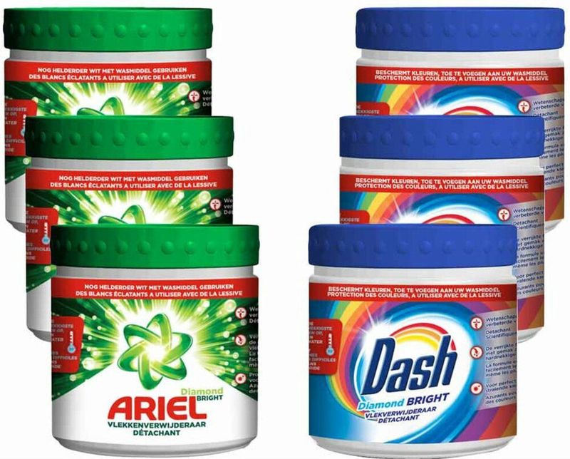 Ariel - Vlekverwijderaar - Diamond Bright - Witte Was - Dash Vlekverwijderaar - Poeder