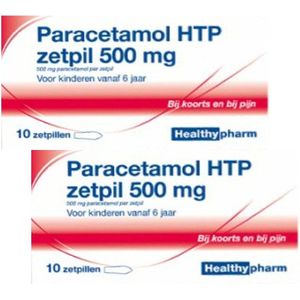 Healthypharm Paracetamol 500mg - 2 x 10 zetpillen