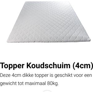 KarelWillemsBedden Topper 9cm HR Koudschuim 160 x 200 met rits