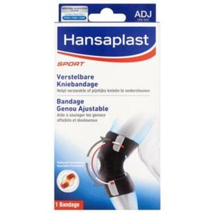 Hansaplast Sport Knie Bandage - Kniesteun - Knie Brace - Knie ondersteuning - Knieverband - Verstelbaar - Zwart - 2 Stuks