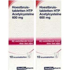 Healthypharm Acetylcysteine 600mg - 2 x 10 bruistabletten