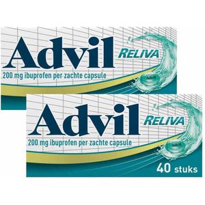 Advil Reliva Liquid Caps 200mg - 2 x 40 capsules