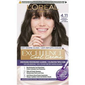 2x L'Oréal Excellence Cool Crème Permanente Crèmekleuring 4.11 - Ultra As Middenbruin