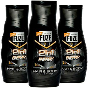 3x Body-X Fuze Douchegel Hair & Body Energy 300 ml
