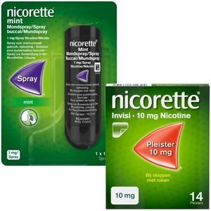 Nicorette patches 10mg + Nicorette Spray mint 1mg Pakket