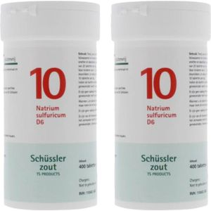 2x Pfluger Schussler Zout nr 10 Natrium Sulfuric D6 400 tabletten