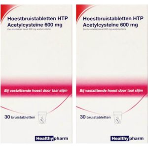 Healthypharm Acetylcysteine 600mg - 2 x 30 bruistabletten