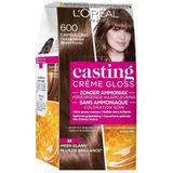 2x L'Oréal Casting Crème Gloss Semi-Permanente Haarkleuring 600 Cappuccino - Donkerblond