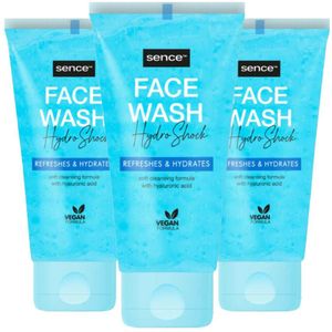 3x Sence Face Wash Alle Huidtypes Hydro Shock 150 ml