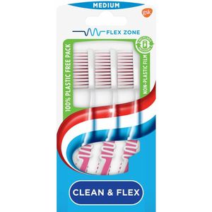 2x Aquafresh Tandenborstel Clean & Flex Medium 3 stuks