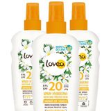 3x Lovea Sun Zonnebrand Spray SPF 20 150 ml