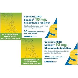 Sandoz Allergietabletten Cetirizine 1HCI 10 mg - 2 x 30 tabletten