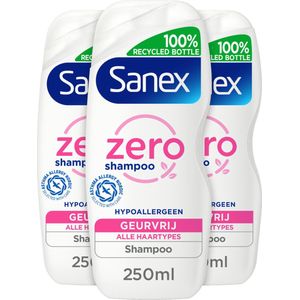 3x Sanex Shampoo Zero% Sensitive 250 ml