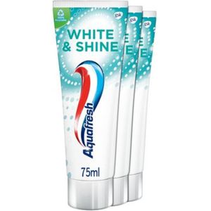 Aquafresh Tandpasta White & Shine - 6 x 3 stuks - Voordeelverpakking