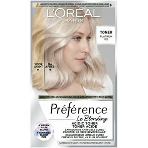 2x L'Oréal Préférence Le Blonding Permanente Haarkleuring 01 Platinum Ice