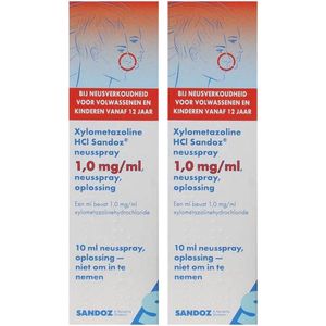 2x Sandoz Xylometazoline 1.0% Spray 10 ml