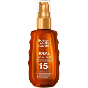 2x Garnier Ambre Solaire Ideal Bronze Beschermende Zonneolie SPF 15 150ml