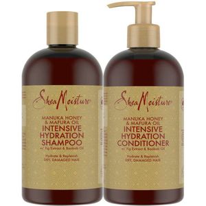 Shea Moisture - Manuka Honey & Mafura - Pakket - Shampoo en Conditioner - Voor Krullend Haar