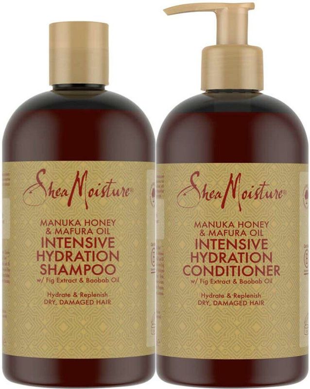 Shea Moisture - Manuka Honey & Mafura - Pakket - Shampoo en Conditioner - Voor Krullend Haar
