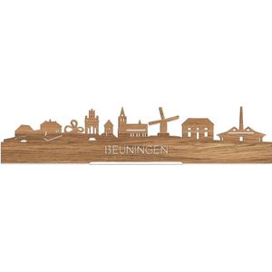 Standing Skyline Beuningen Eikenhout - 60 cm - Woondecoratie design - Decoratie om neer te zetten en om op te hangen - Meer steden beschikbaar - Cadeau voor hem - Cadeau voor haar - Jubileum - Verjaardag - Housewarming - Interieur - WoodWideCities