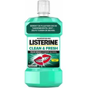 3x Listerine Mondwater Clean & Fresh zonder Alcohol 500 ml